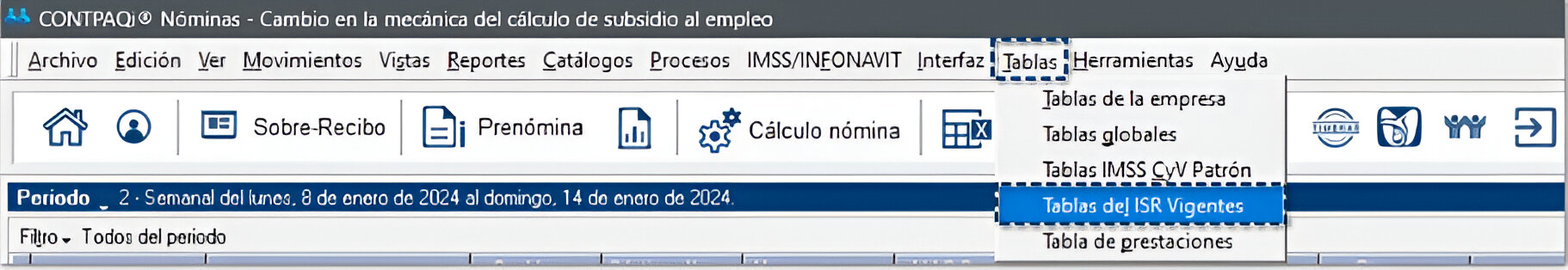 Tablas de ISR en CONTPAQi Nóminas